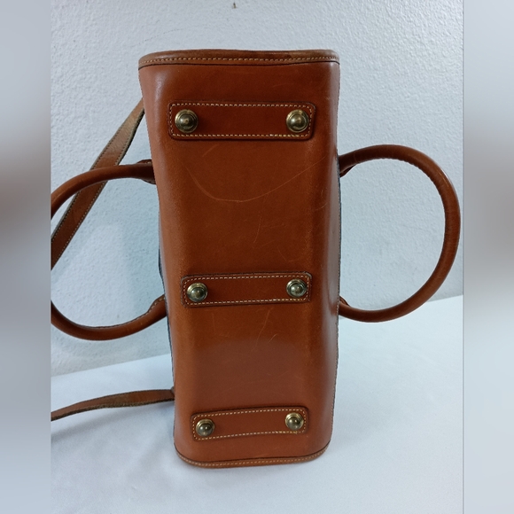 Dooney & Bourke Vintage AWL Navy Zip Top Large Satchel Crossbody - Picture 6 of 12